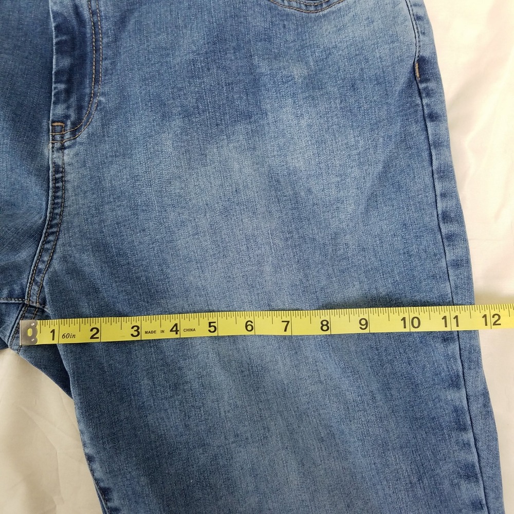 Chico's Perfect Stretch Girlfriend Slim Leg Ankle Jeans Floral Blue Size 2.5 14 - Picture 5 of 10